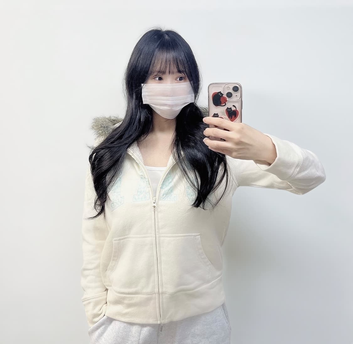 갭 Gap 스펠 로고 울프죠 퍼 후드집업 상품이미지1