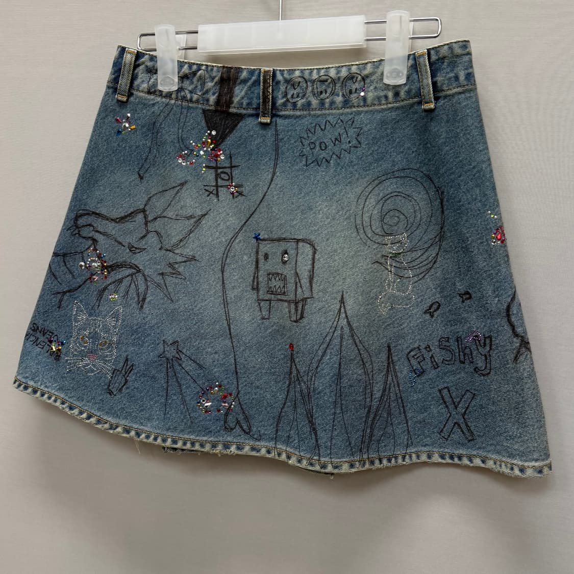 발렌시아가 그래피티 디스트로이드 크리스탈 데님 스커트 ( 28 ) 상품이미지5
