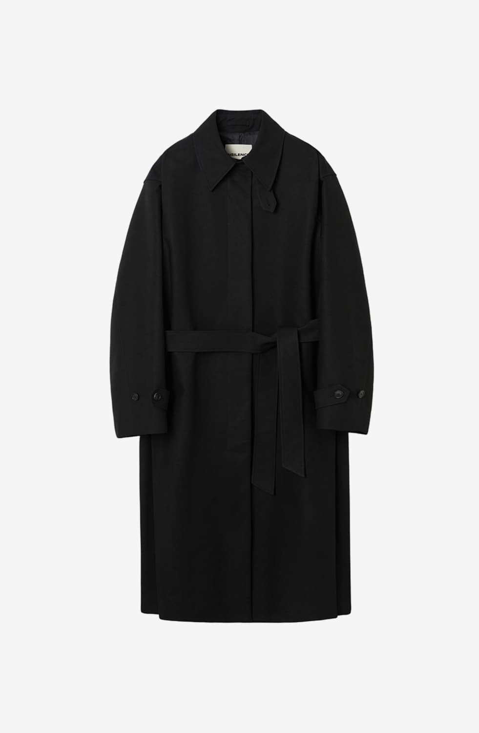 인사일런스 우먼 미니멀 싱글 트렌치 코트 블랙 s 상품이미지2