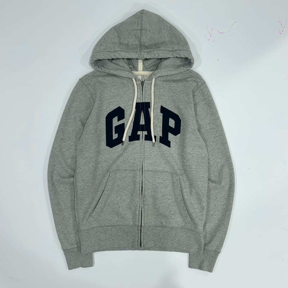 Gap 갭 딥네이비 로고 그레이 후드집업 상품이미지3