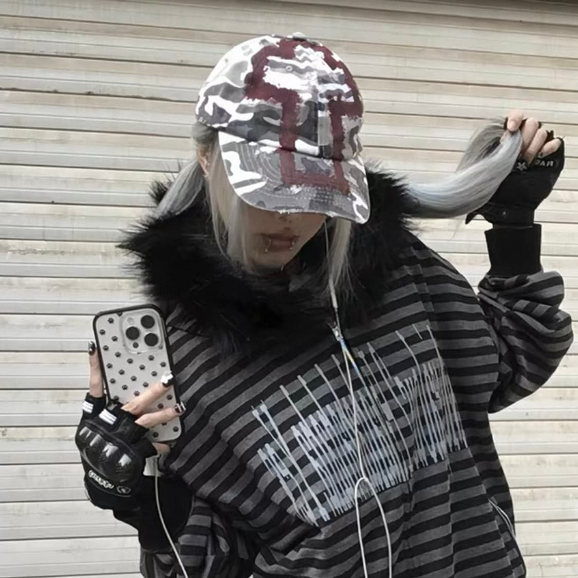 크로스 페인팅 모자 상품이미지2