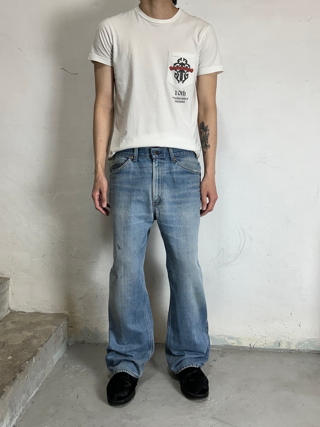 70's USA Made 빈티지 리바이스 517 오렌지탭 부츠컷 데님 상품이미지2