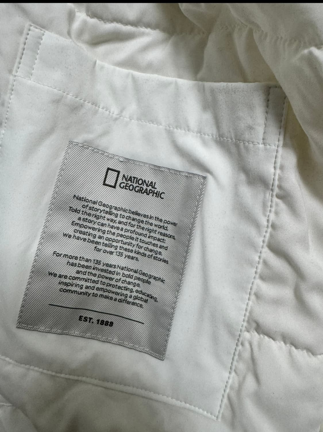 내셔널 .지오그래픽 후드 울패딩 점퍼 O/WHITE XL 새상품 상품이미지6