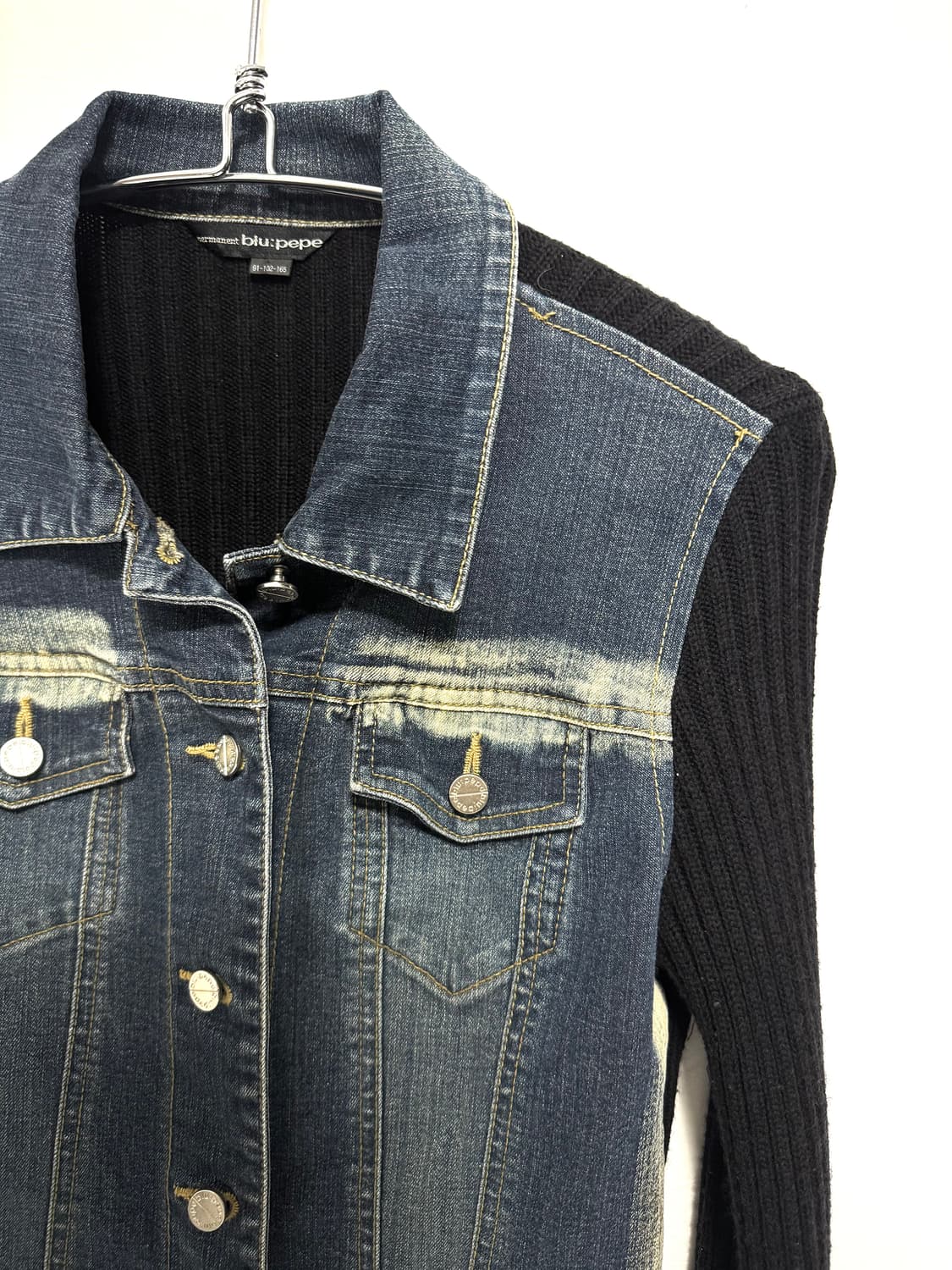 Denim knit shirt jacket 상품이미지3