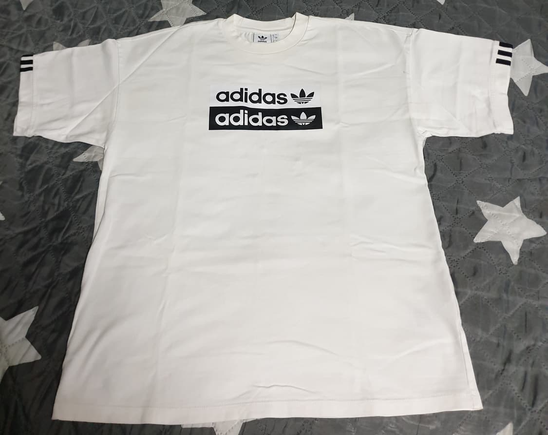 아디다스 더블 파이어버드 코튼 반팔티 화이트 (L) 상품이미지1