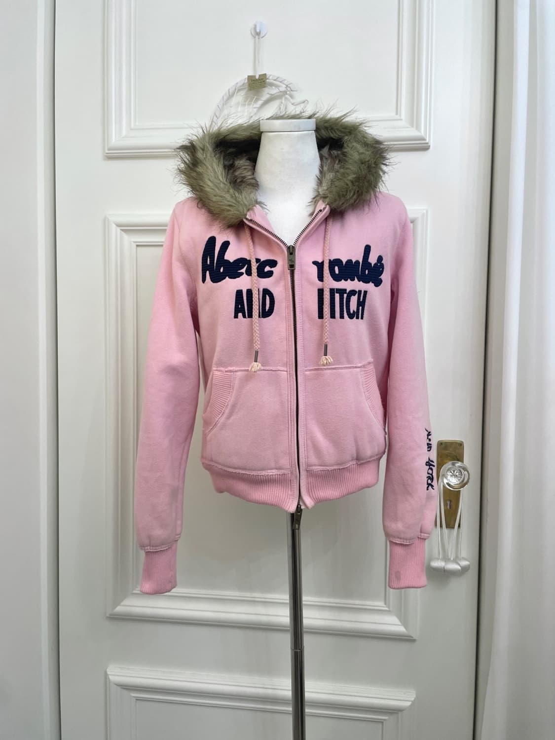 ABERCROMBIE pink wolf warm hoodie-zip 상품이미지1