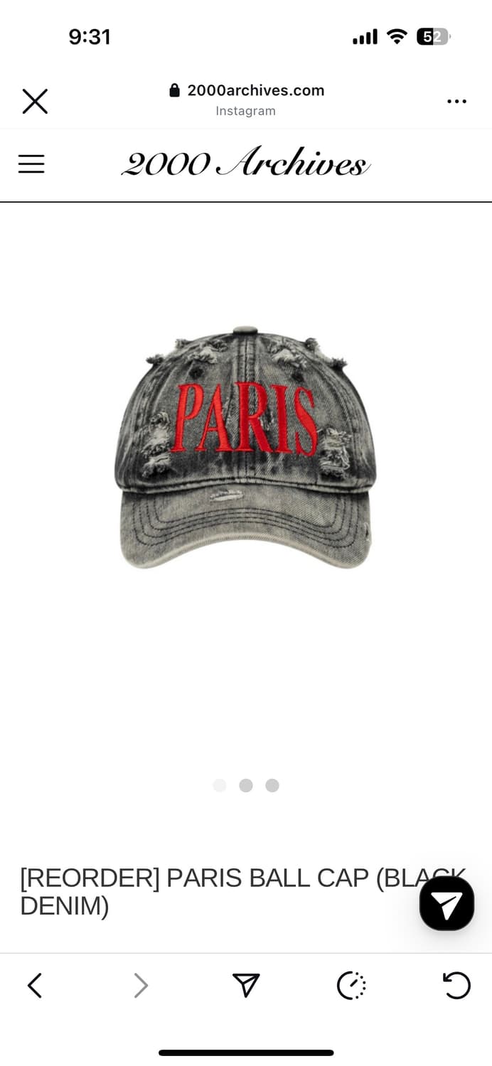 2000아카이브스 PARIS BALL CAP  상품이미지1