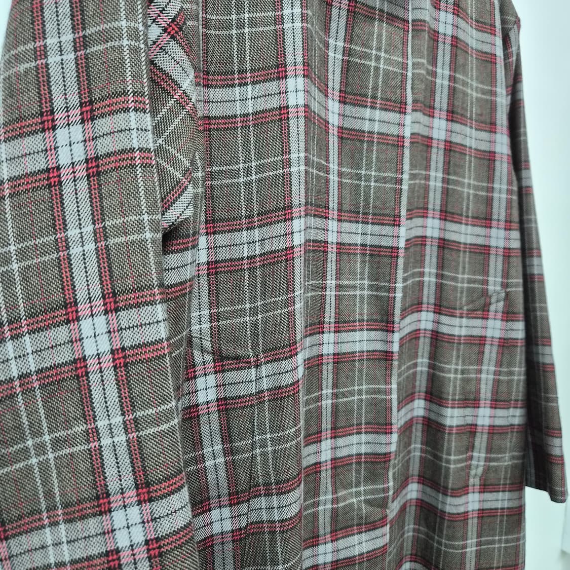 매킨토시 체크 롱 코트 브라운 여성 L 상품이미지3