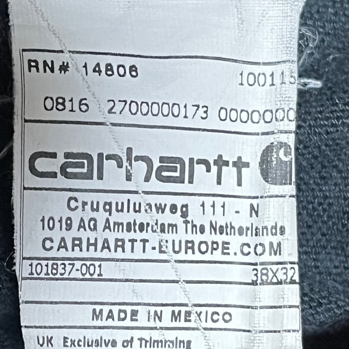 칼하트 카펜터 멀티포켓 더블카고 blk 상품이미지4