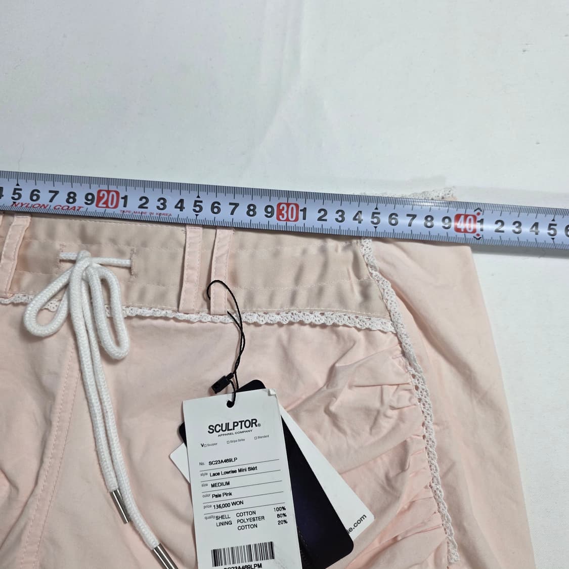 1153 스컬프터 정품 연핑크 레이스 미니스커트 M 새상품 상품이미지3