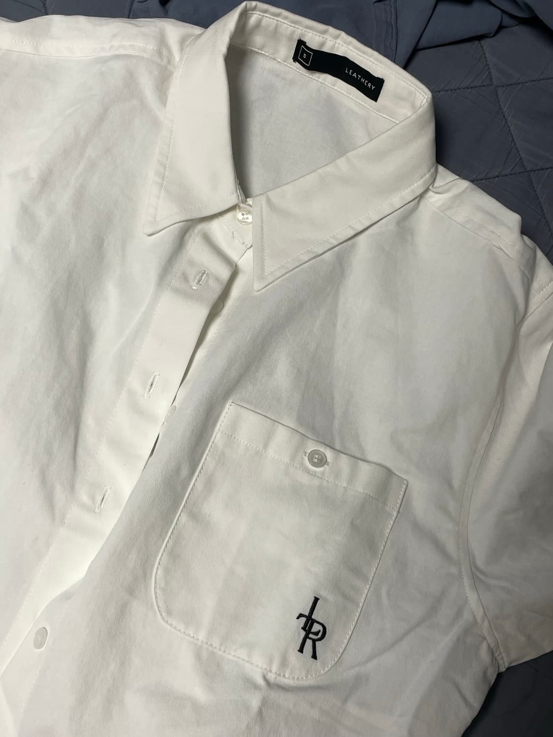 (S) 레더리 스몰 로고 옥스포드 셔츠 [WHITE] 판매 상품이미지8