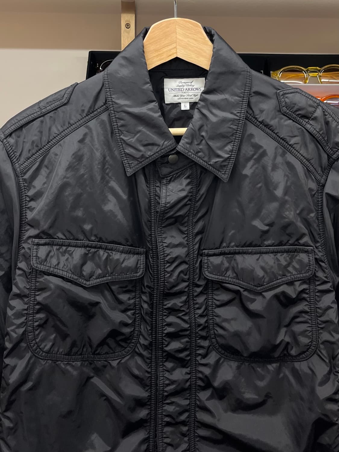 [95] UNITED ARROWS 블랙 셔츠형 자켓 L 상품이미지2