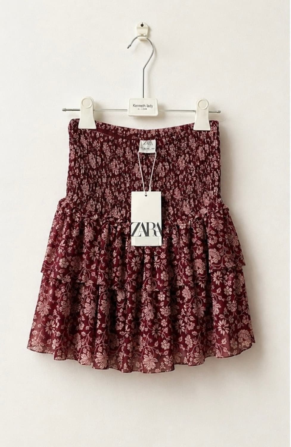 자라 여름 치마 오리엔탈 플로럴 와인컬러 상품이미지1