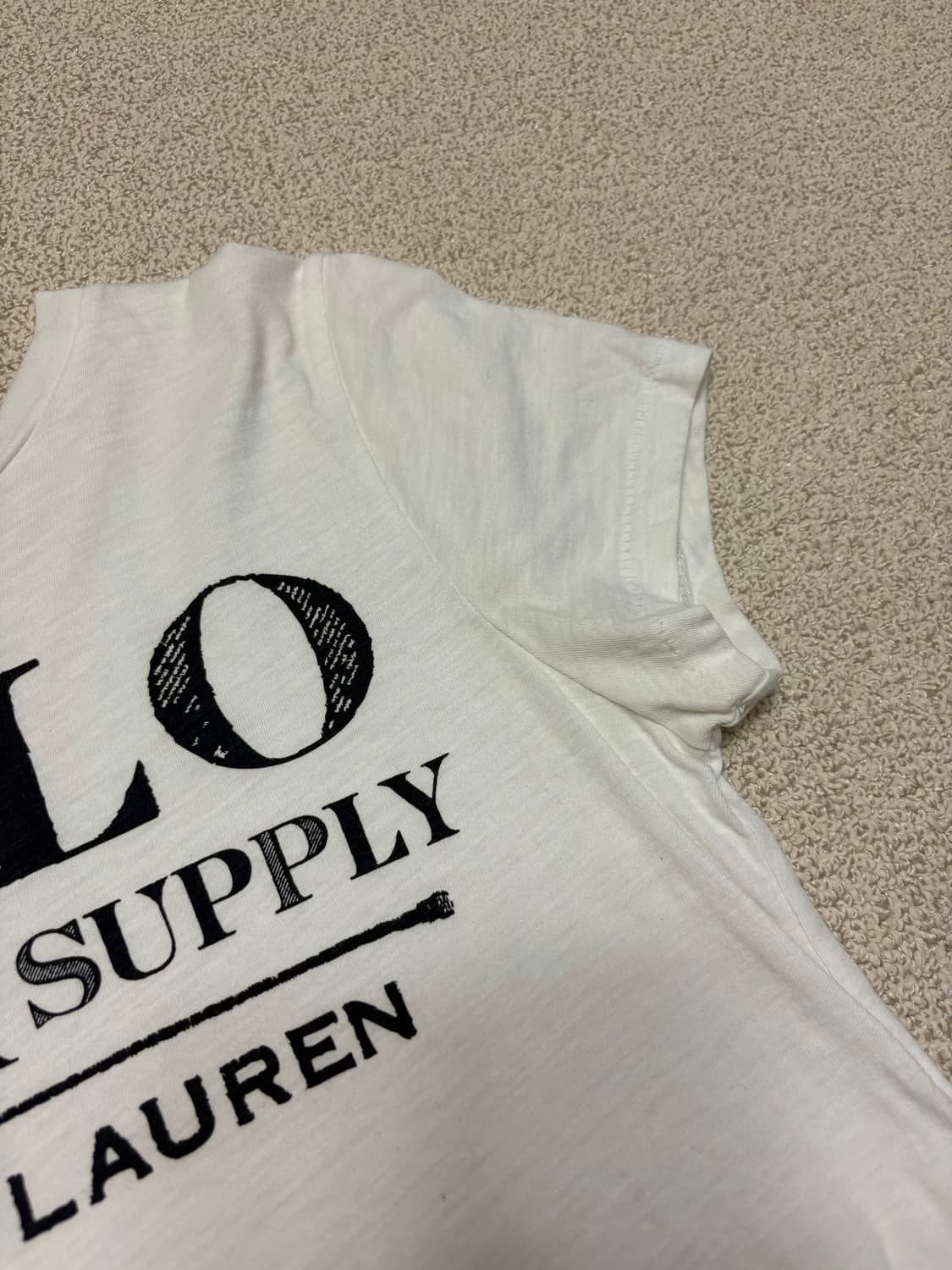 (W) 폴로 랄프로렌 데님 서플라이 로고 티셔츠 화이트 상품이미지4