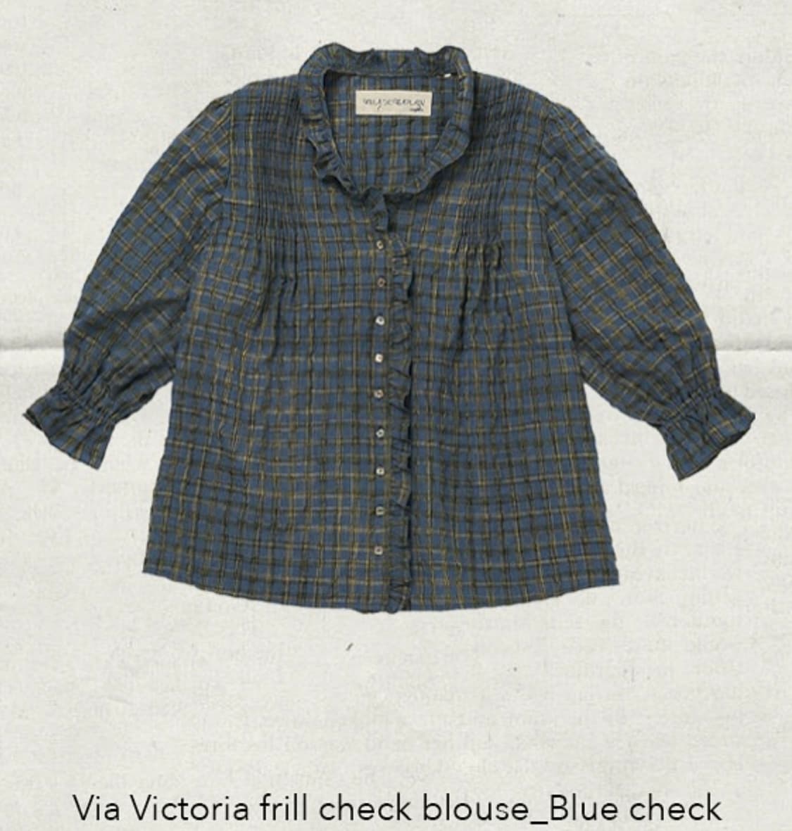 비아 플레인 체크 블라우스 사이즈 프리 상품이미지1