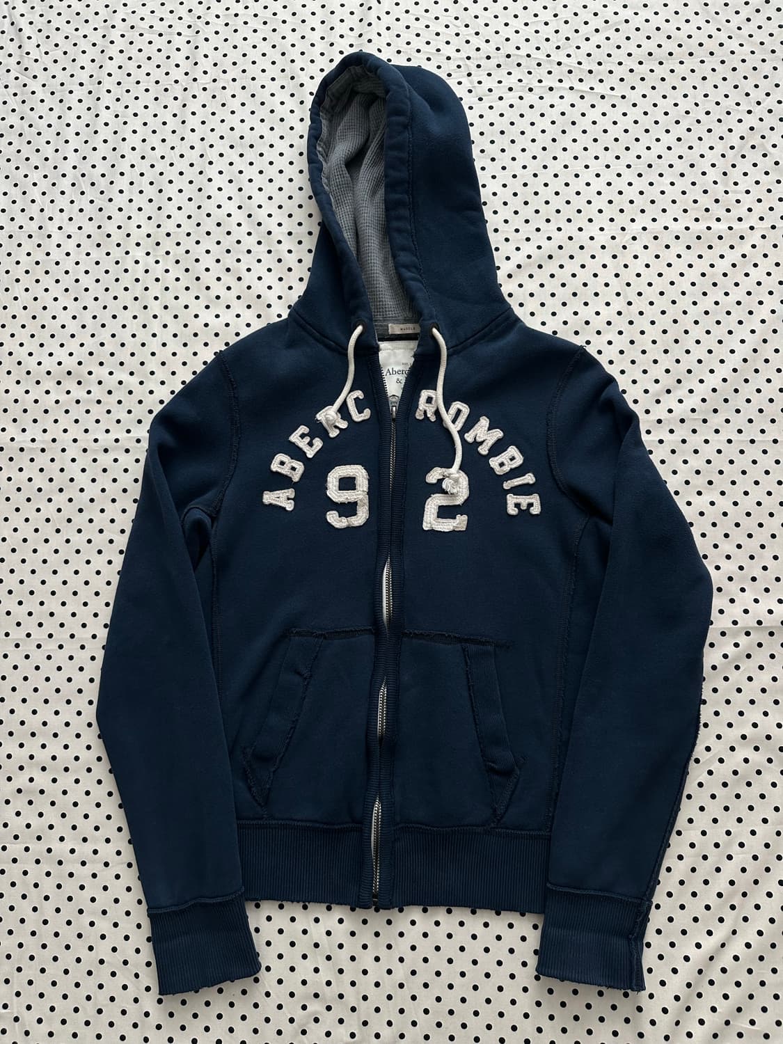 아베크롬비 자수 로고 네이비 후드집업 상품이미지1