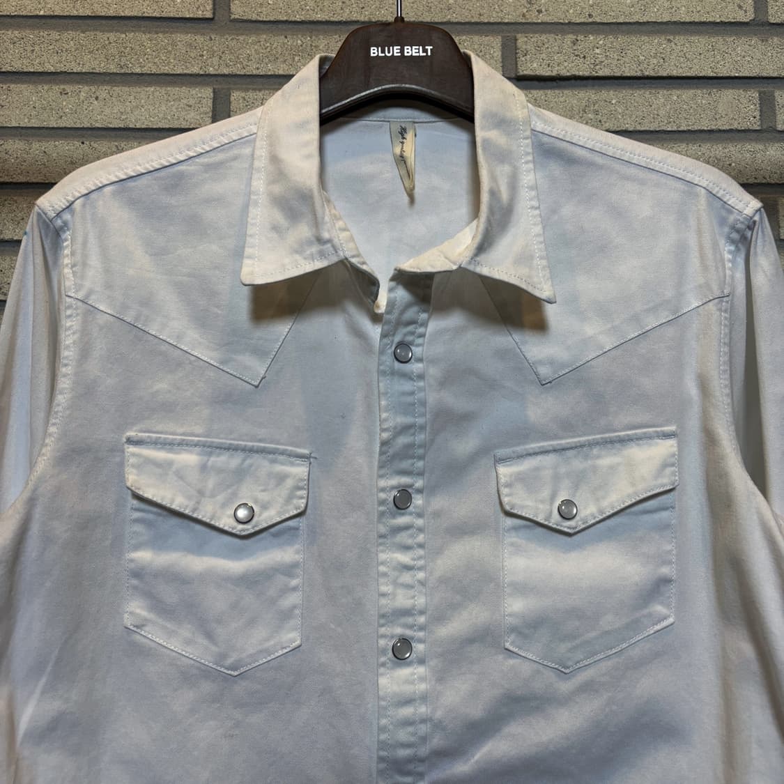 JPN VINTAGE 웨스턴 코튼트윌 버튼셔츠 요크컷 디테일 오프화이트 상품이미지4