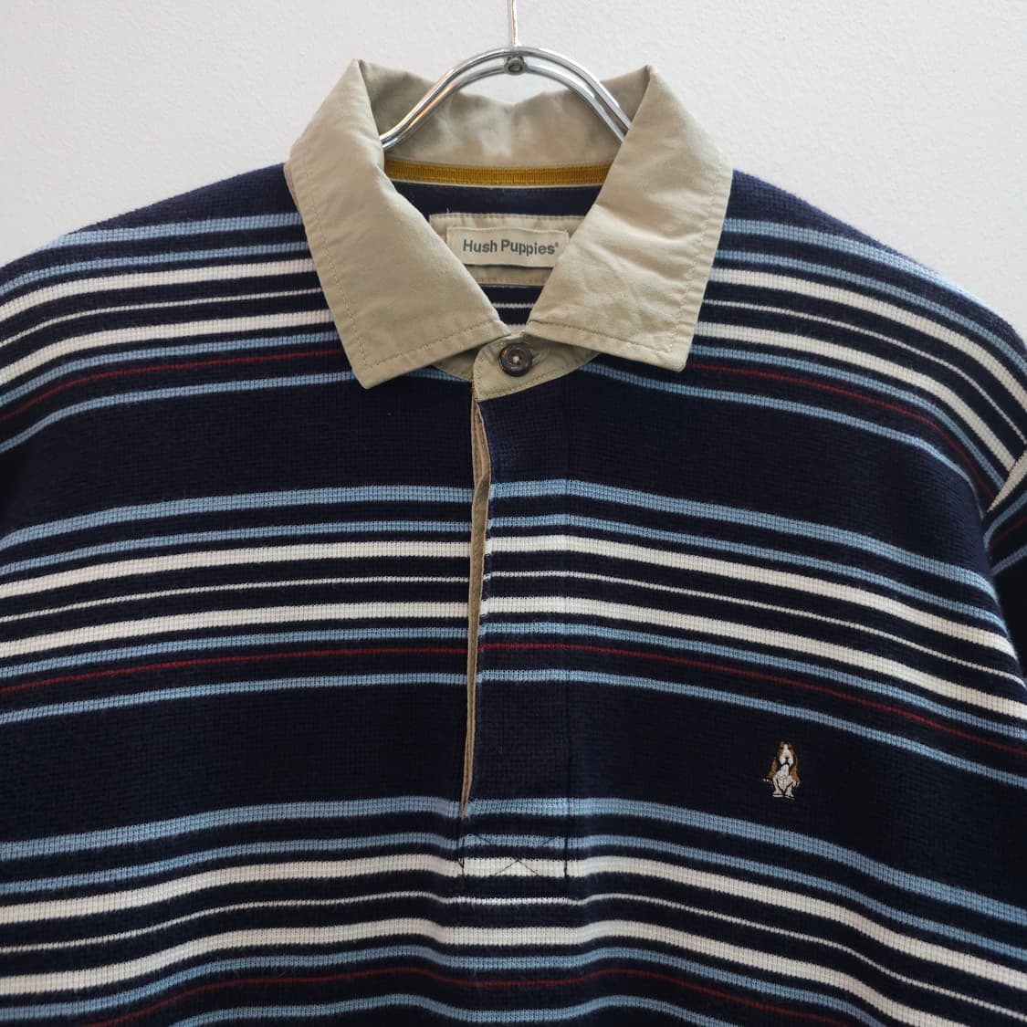 허쉬퍼피 스트라이프 카라 와플 티셔츠 상품이미지2