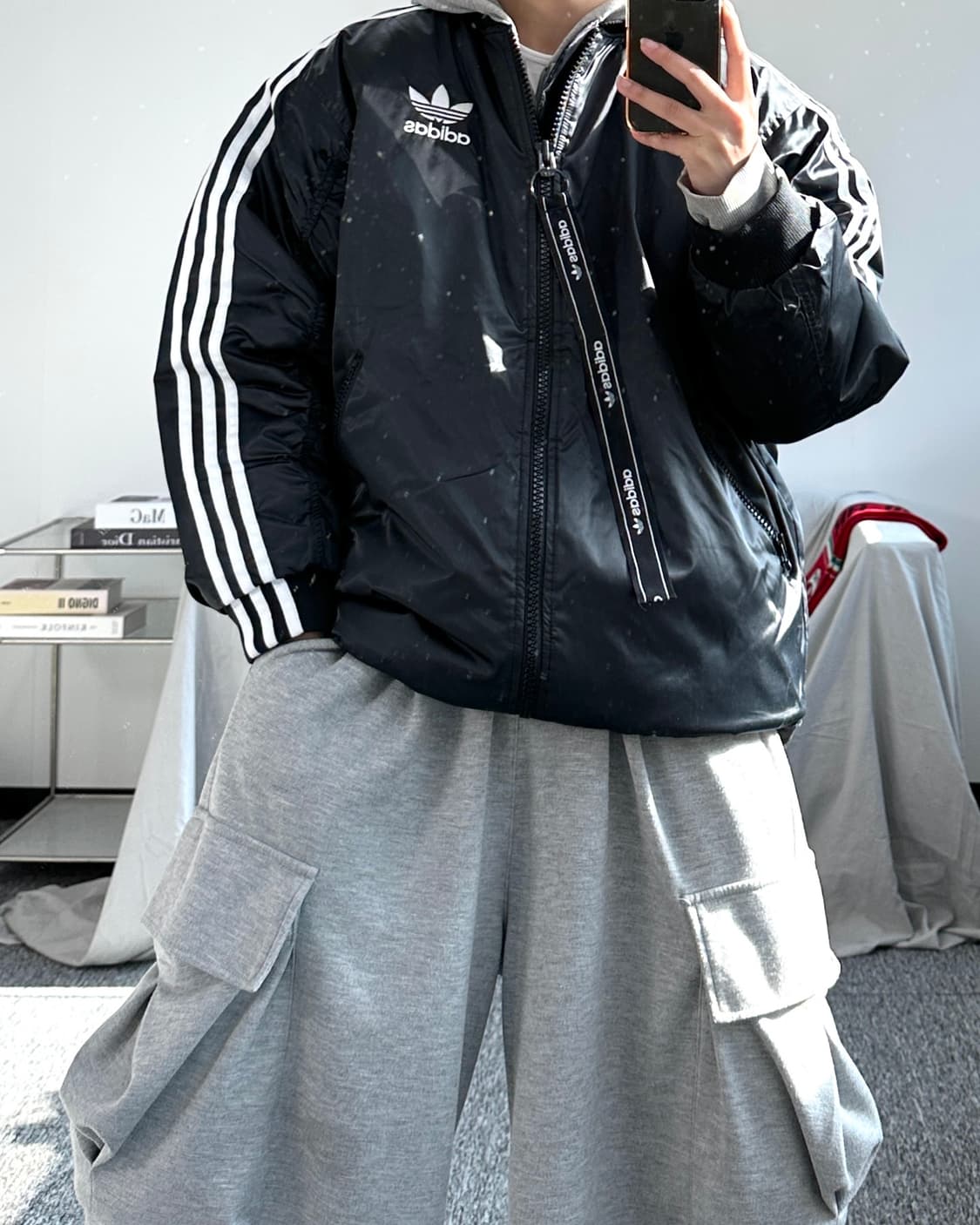 아디다스 투웨이 빅로고 봄버 자켓 XL 상품이미지4