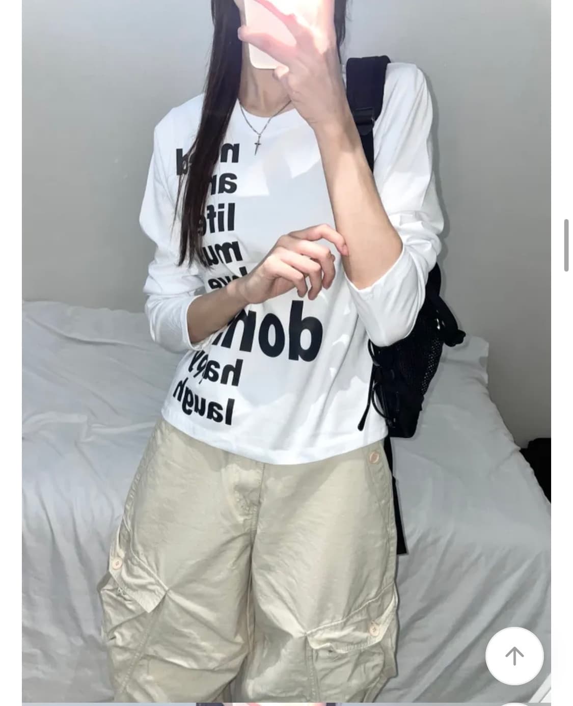에이블리 세미크롭 레터링 긴팔티 (새상품) 상품이미지1