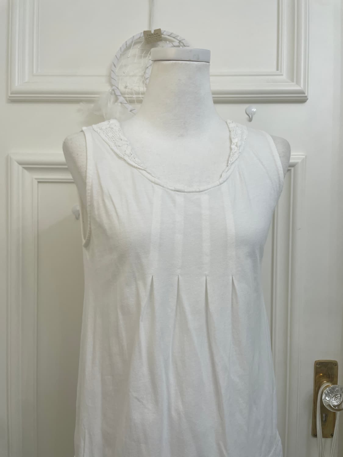 SM2 white lace pleats sleeveless top 상품이미지5