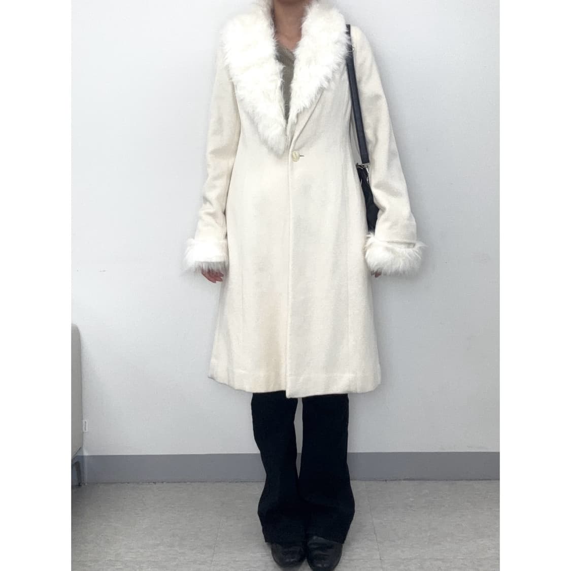 빈티지 화이트 울 코트 상품이미지3