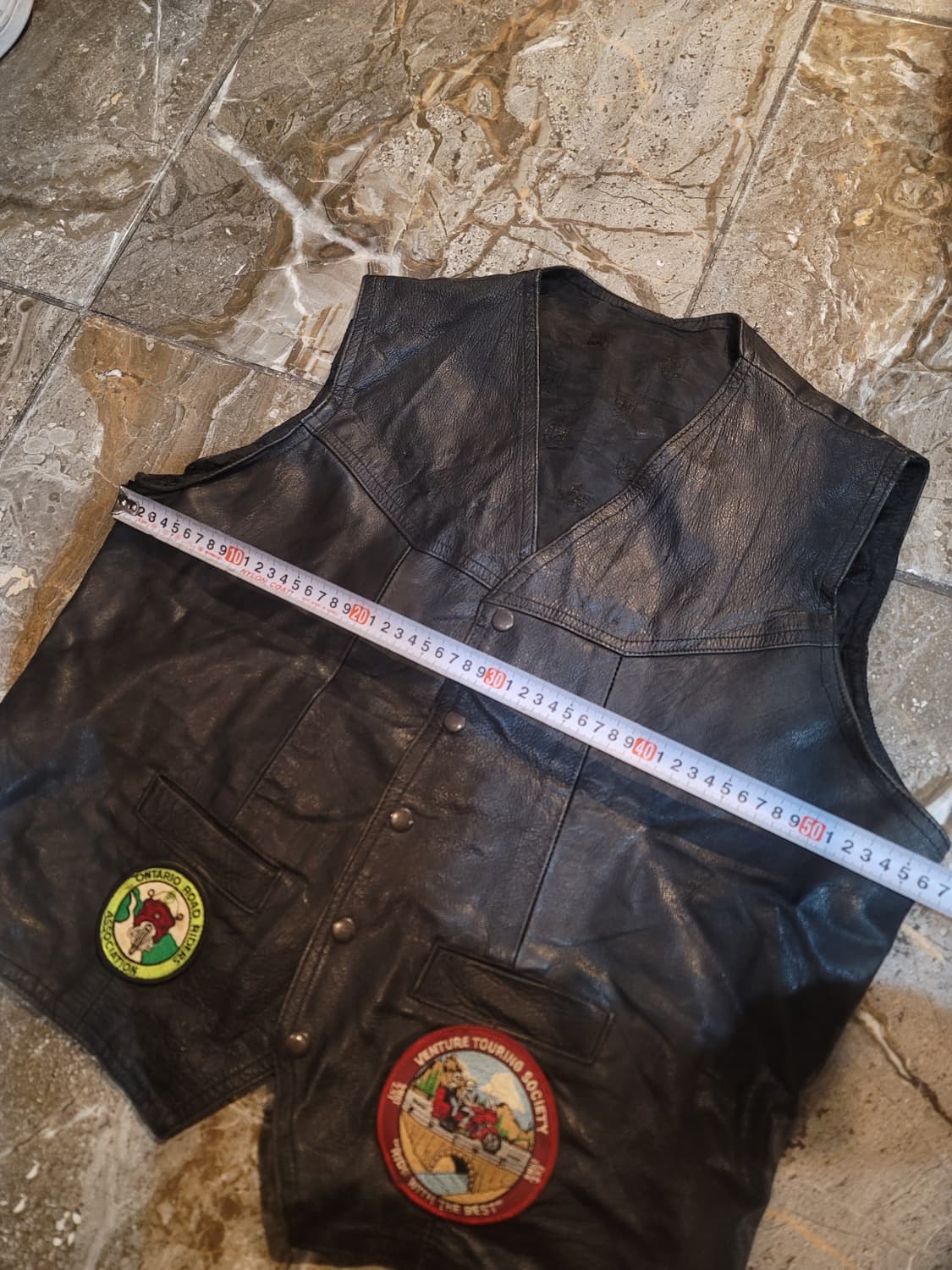 USA 오리지날 VTS 온타리오 가죽 바이커 조끼 상품이미지5