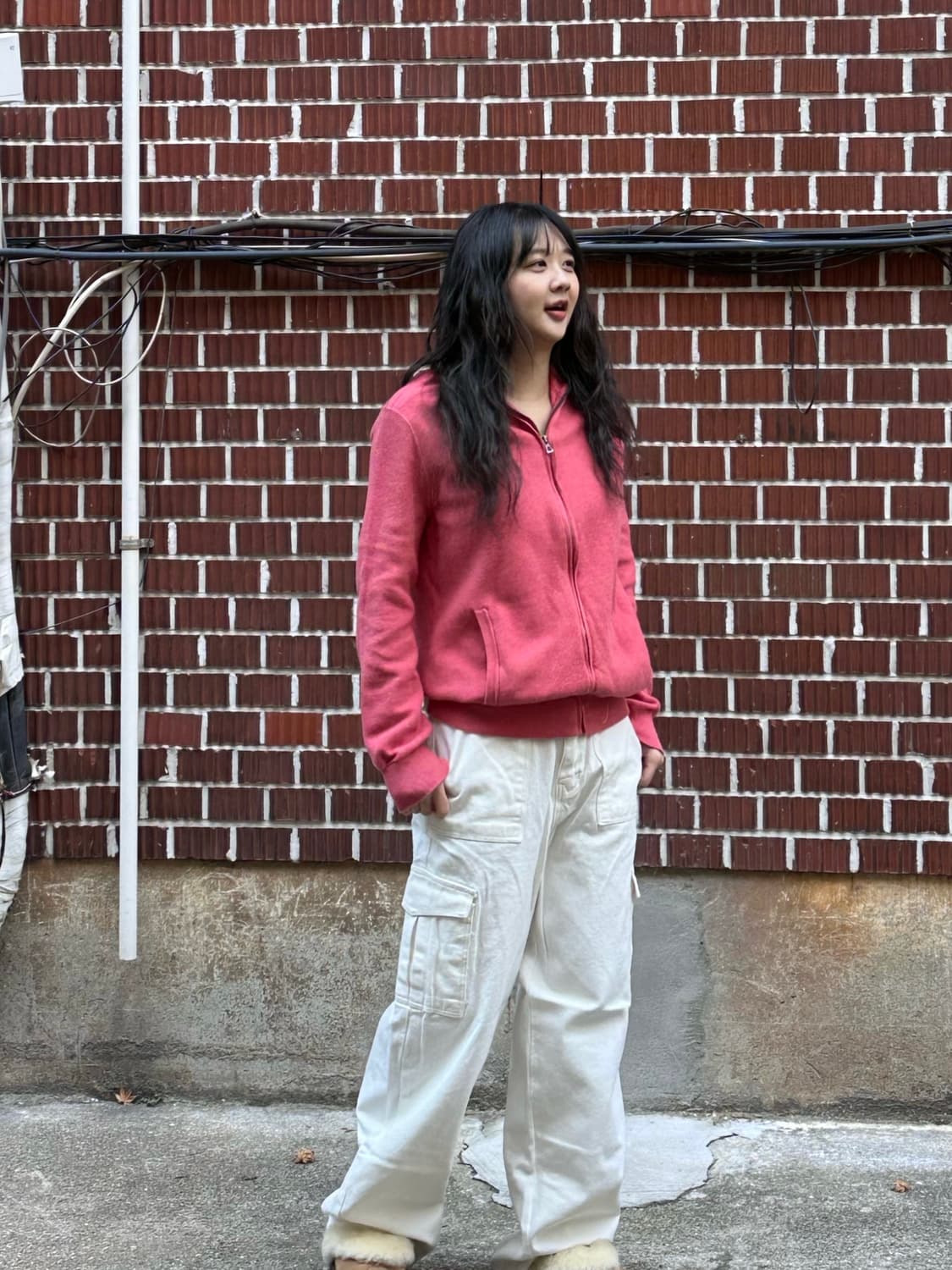 글로버올 떡코 폴로 니트집업 시스루 스커트 카고팬츠 세트 상품이미지9