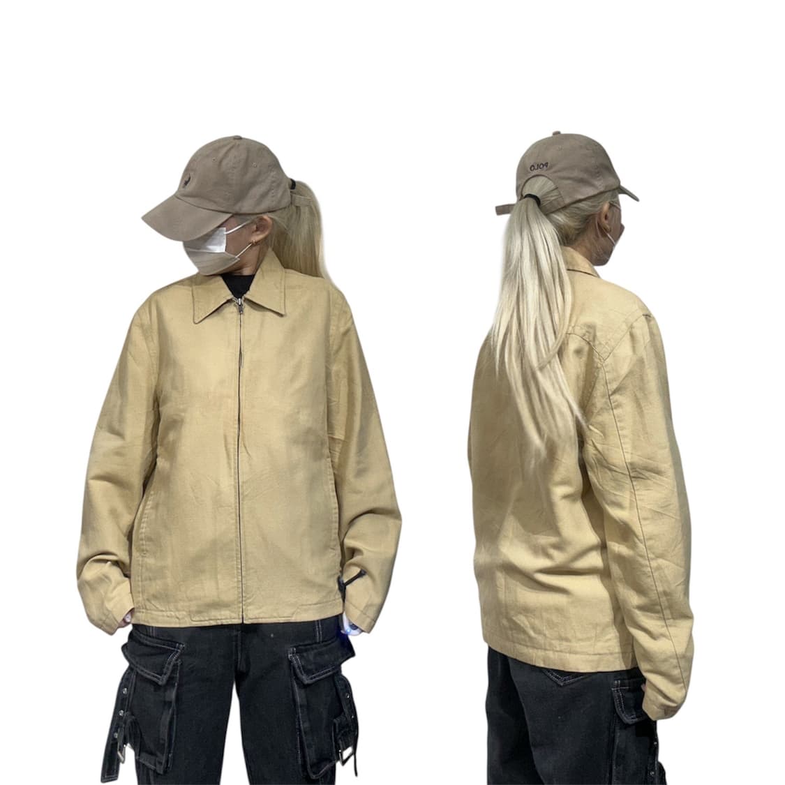 일본 빈티지 갭 베이지 블루종 잠바 자켓 XS 상품이미지1