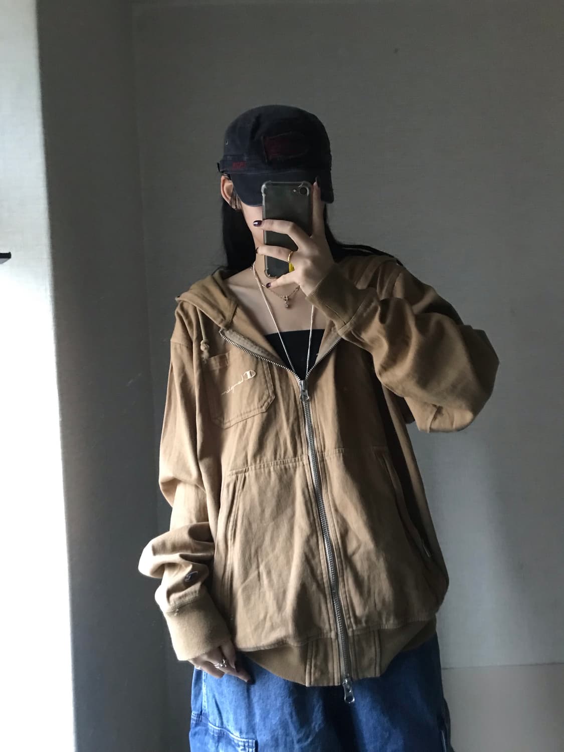 챔피언 베이지브라운 워크 후드집업 상품이미지4