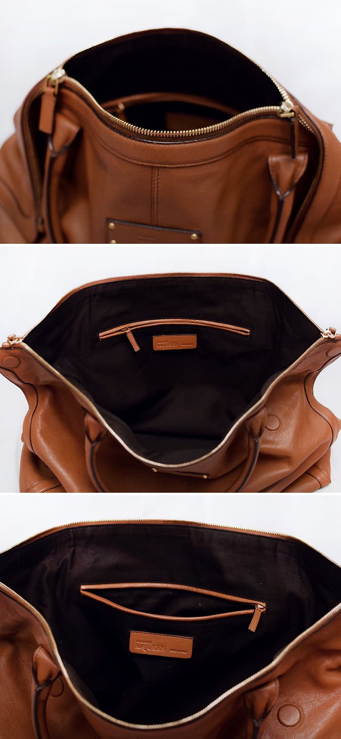 알렉산더 맥퀸 드 만타 브라운 카프스킨 레더 빅토트.숄더백 상품이미지9