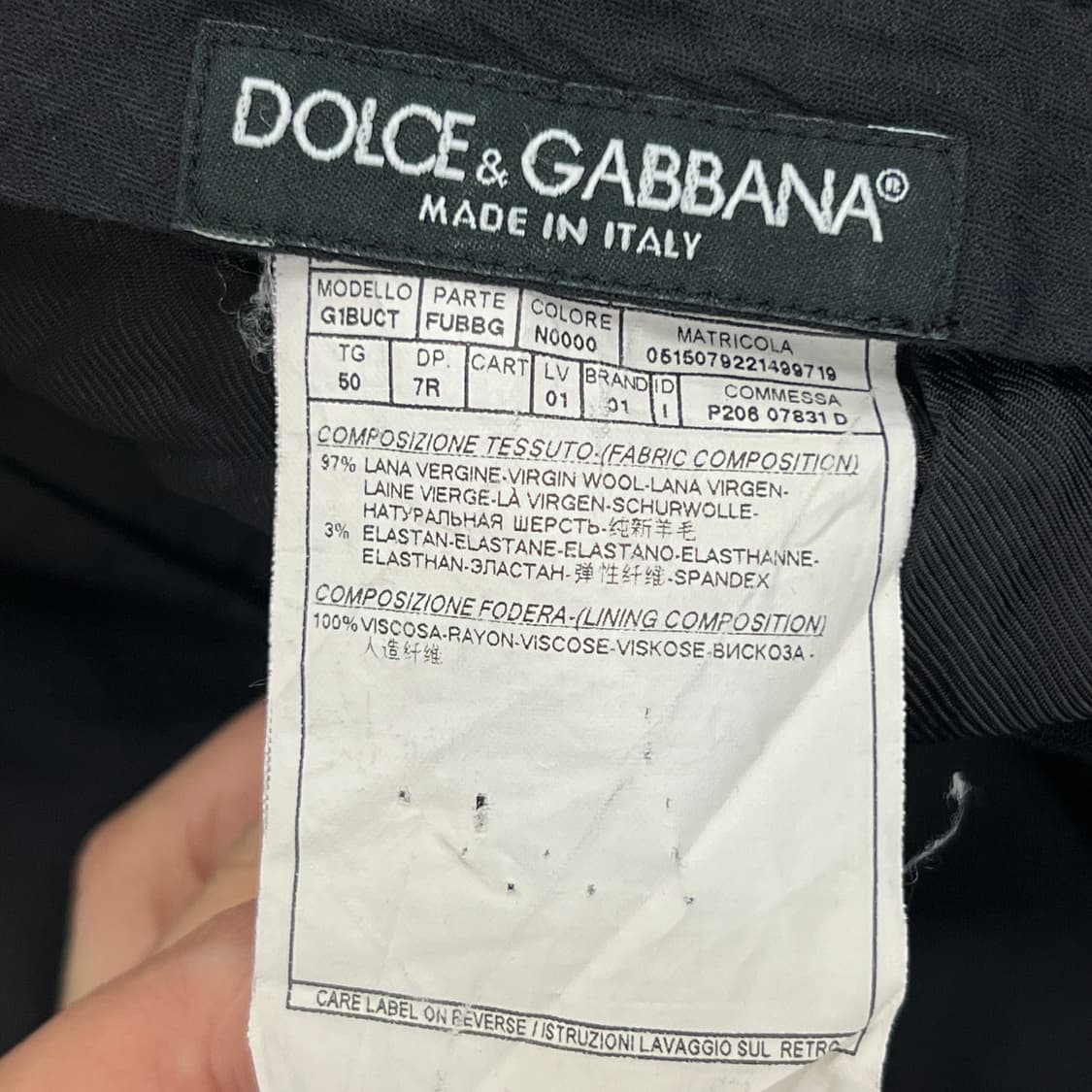 D&G 돌체앤가바나 블랙 버진울 슬랙스 팬츠 50 상품이미지4