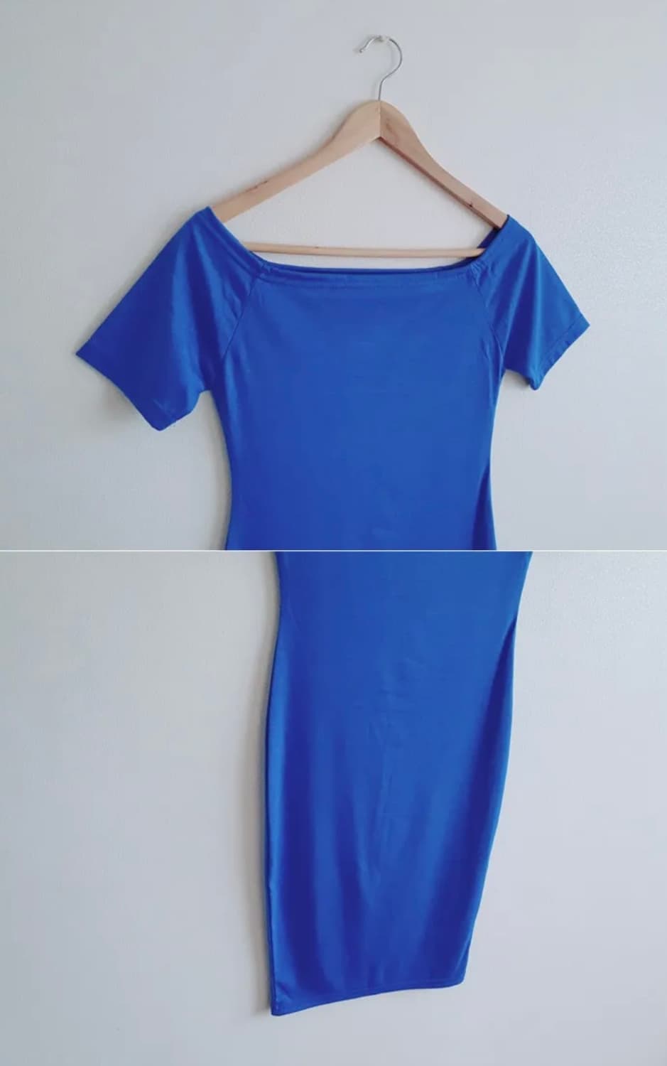 나날샵 파랑/블루 오프숄더 반팔 원피스 상품이미지7