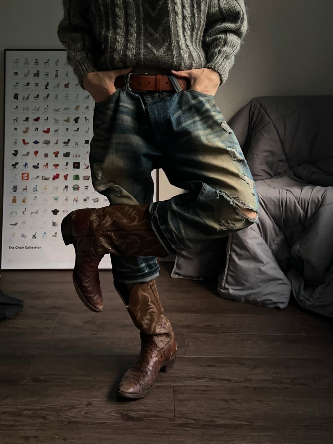 Codymaru 디스트레스 & 워시드 카프리 진 상품이미지2