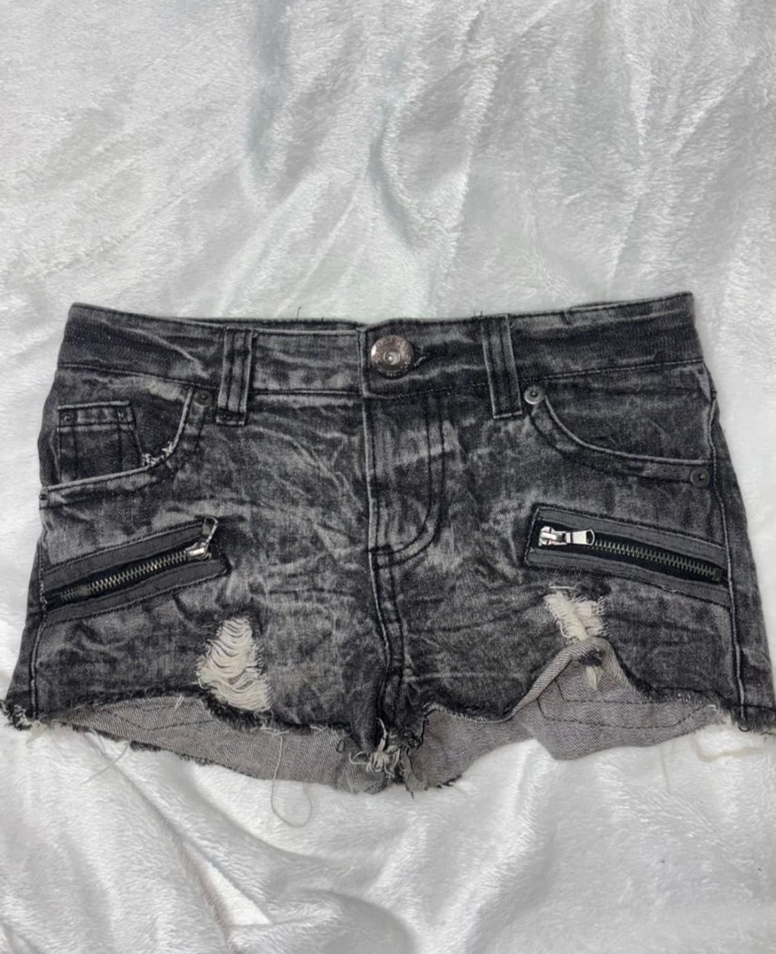 y2k 빈티지 워싱 데님 펑크 숏팬츠 상품이미지1