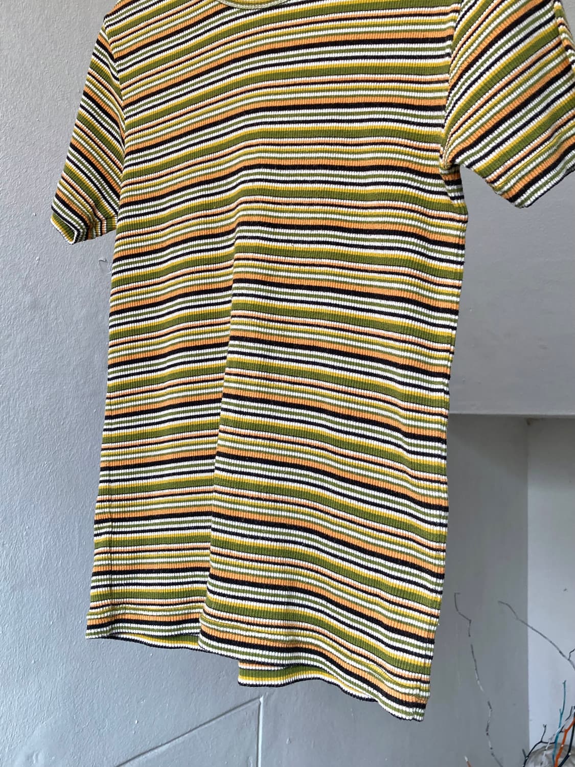 봄느낌 완두콩 스트라이프 반팔 니트 상품이미지3