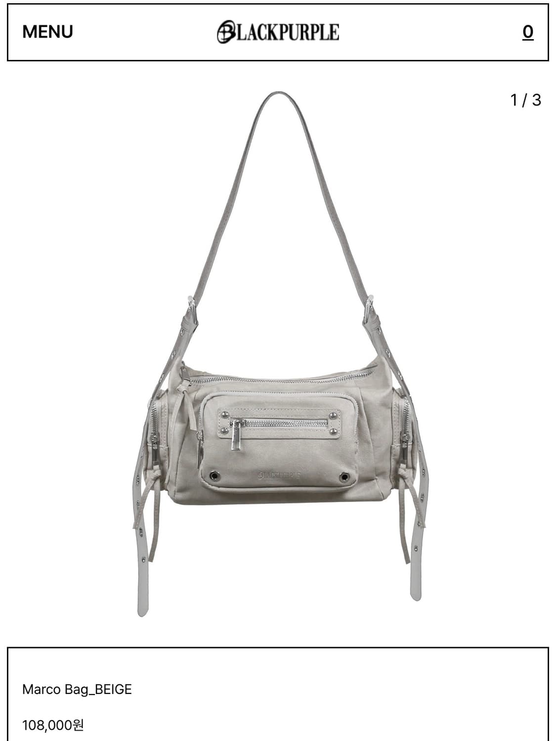 블랙퍼플 marco bag 베이지 상품이미지1