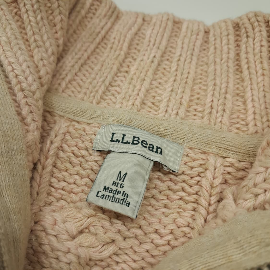 CL204 M 엘엘빈 코튼 케이블 오트밀 풀집업 니트 스웨터 상품이미지3