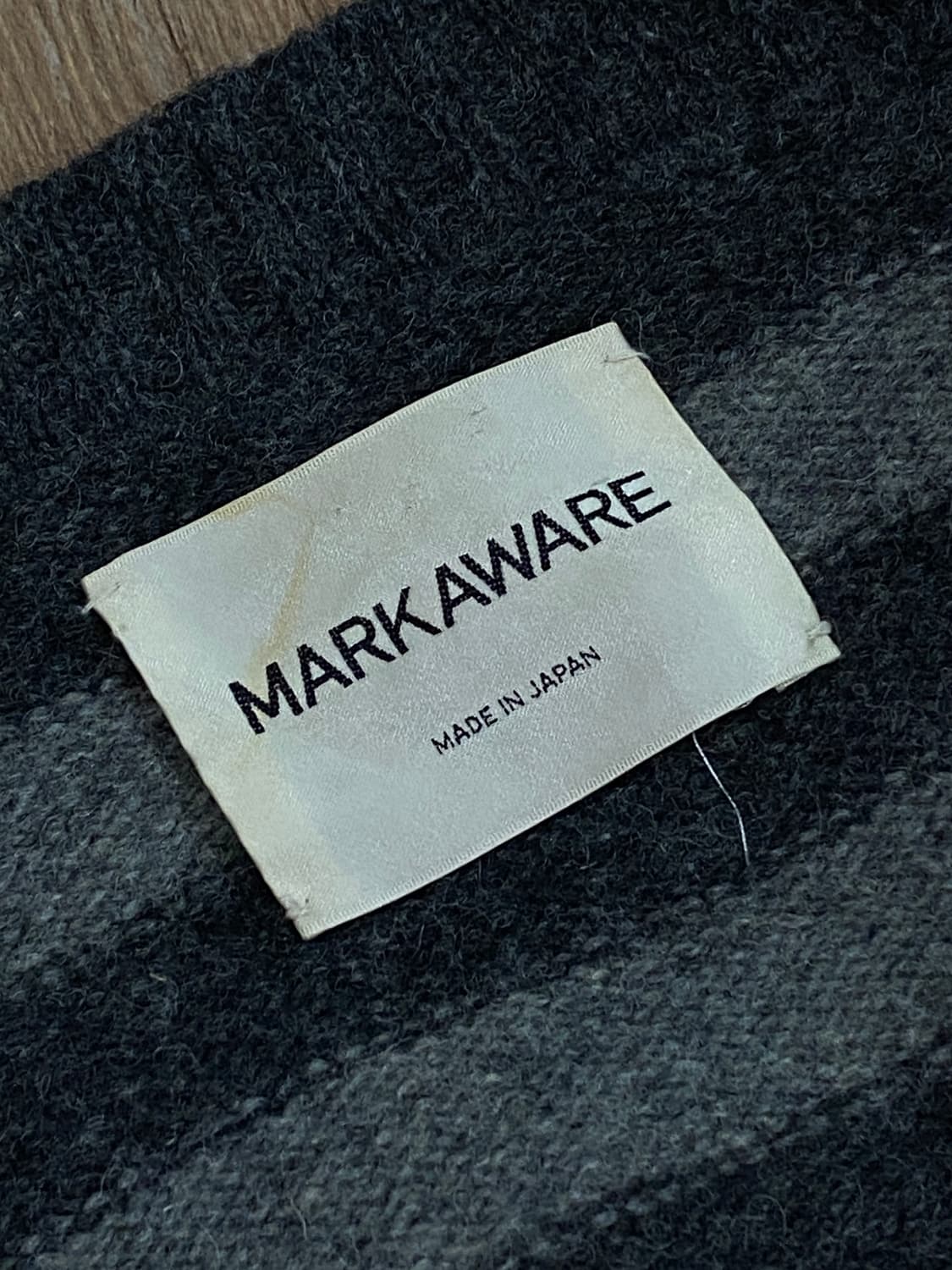 마카웨어 엘보 레더 패치 스트라이프 울 가디건 3 상품이미지5