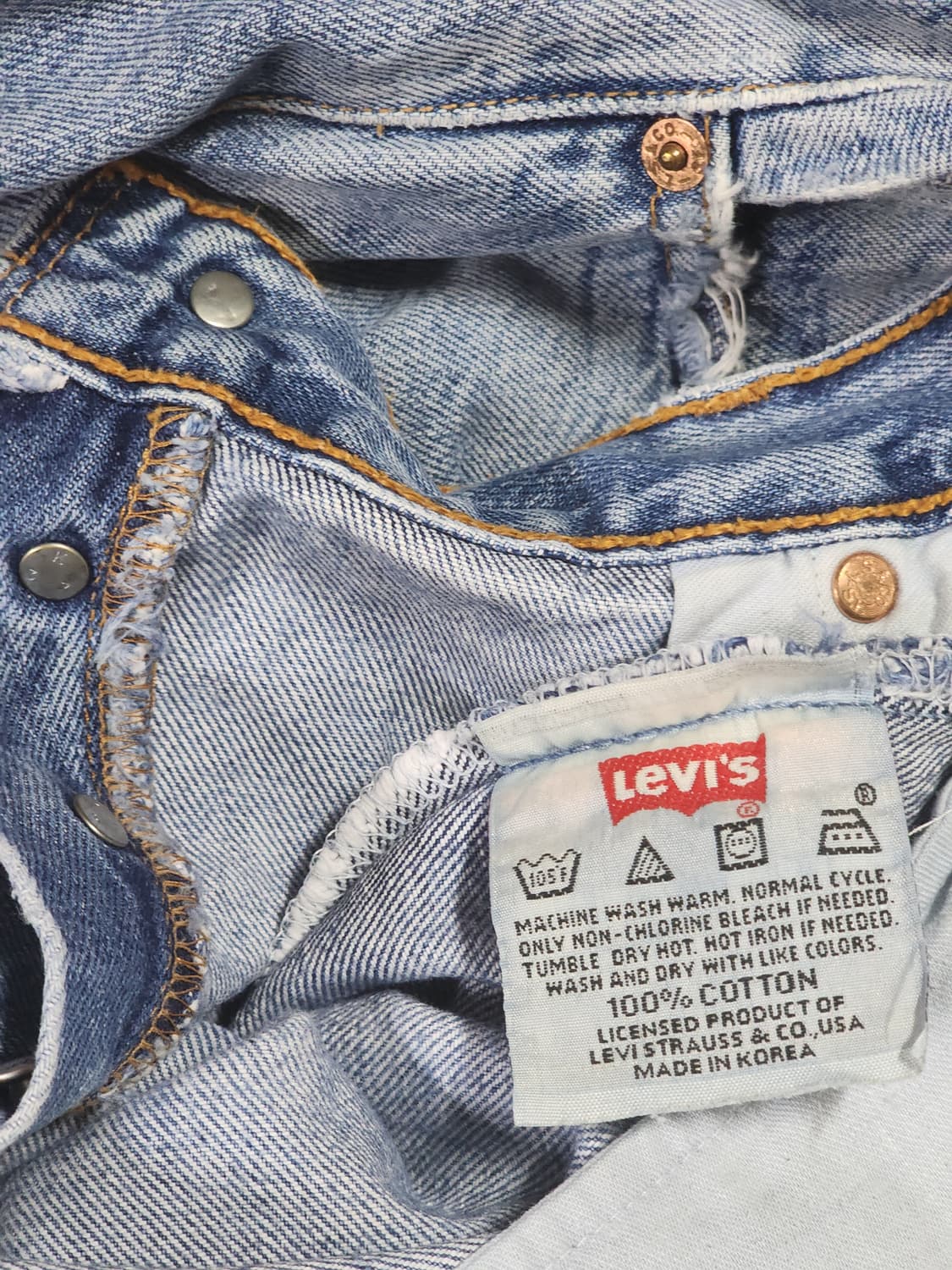 리바이스 501 청바지 연청 데님 MADE IN KOREA W86L86 상품이미지2