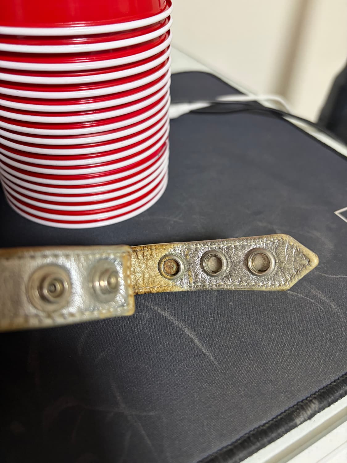 크롬하츠 3버튼 가죽팔찌 실버 상품이미지2