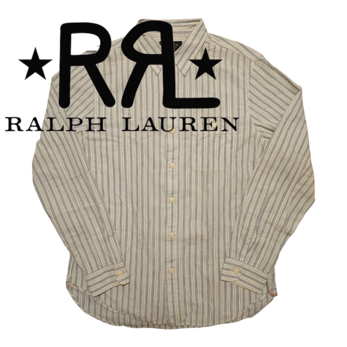 RRL 스트라이프 워크 셔츠 오프화이트 상품이미지1