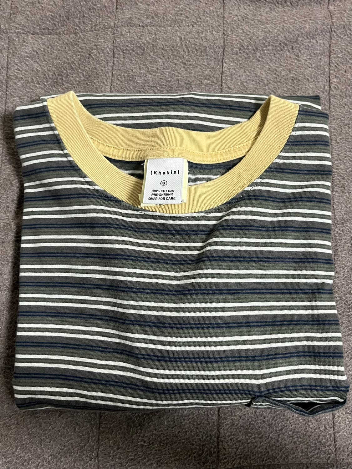 카키스 보더 긴팔 티셔츠 3사이즈 상품이미지1