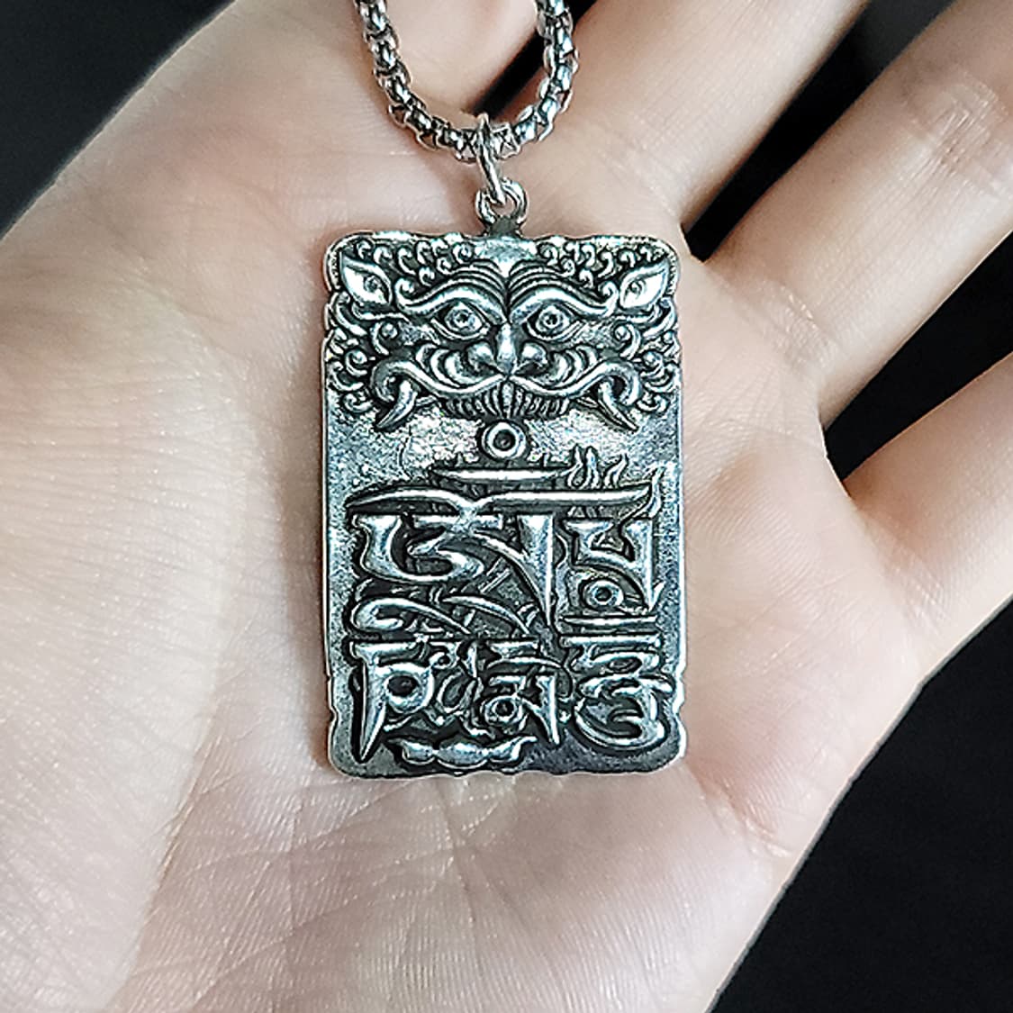 Tarkar 백동 펜던트 엔틱 선물 지혜 라마 불교 남자 목걸이 상품이미지6