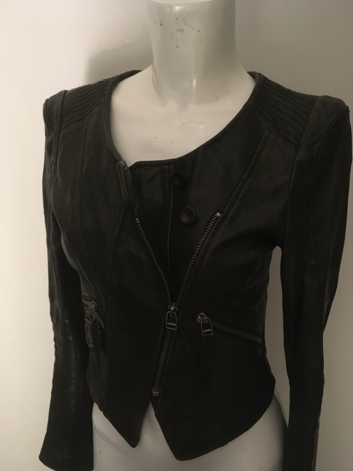 Black leather jacket 상품이미지1