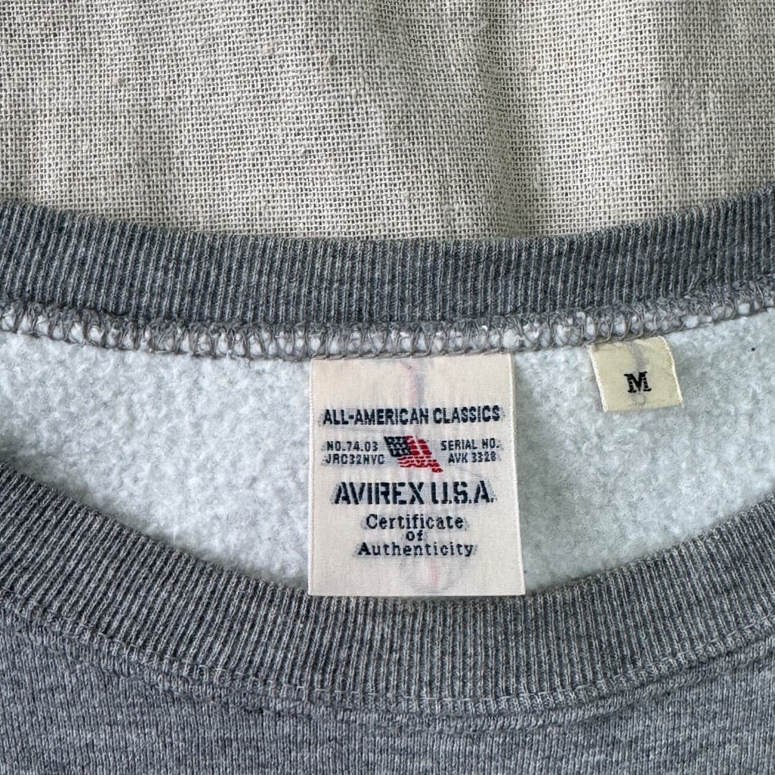 아비렉스 USA 공군 빈티지 그레이 스웻 맨투맨 M 상품이미지4