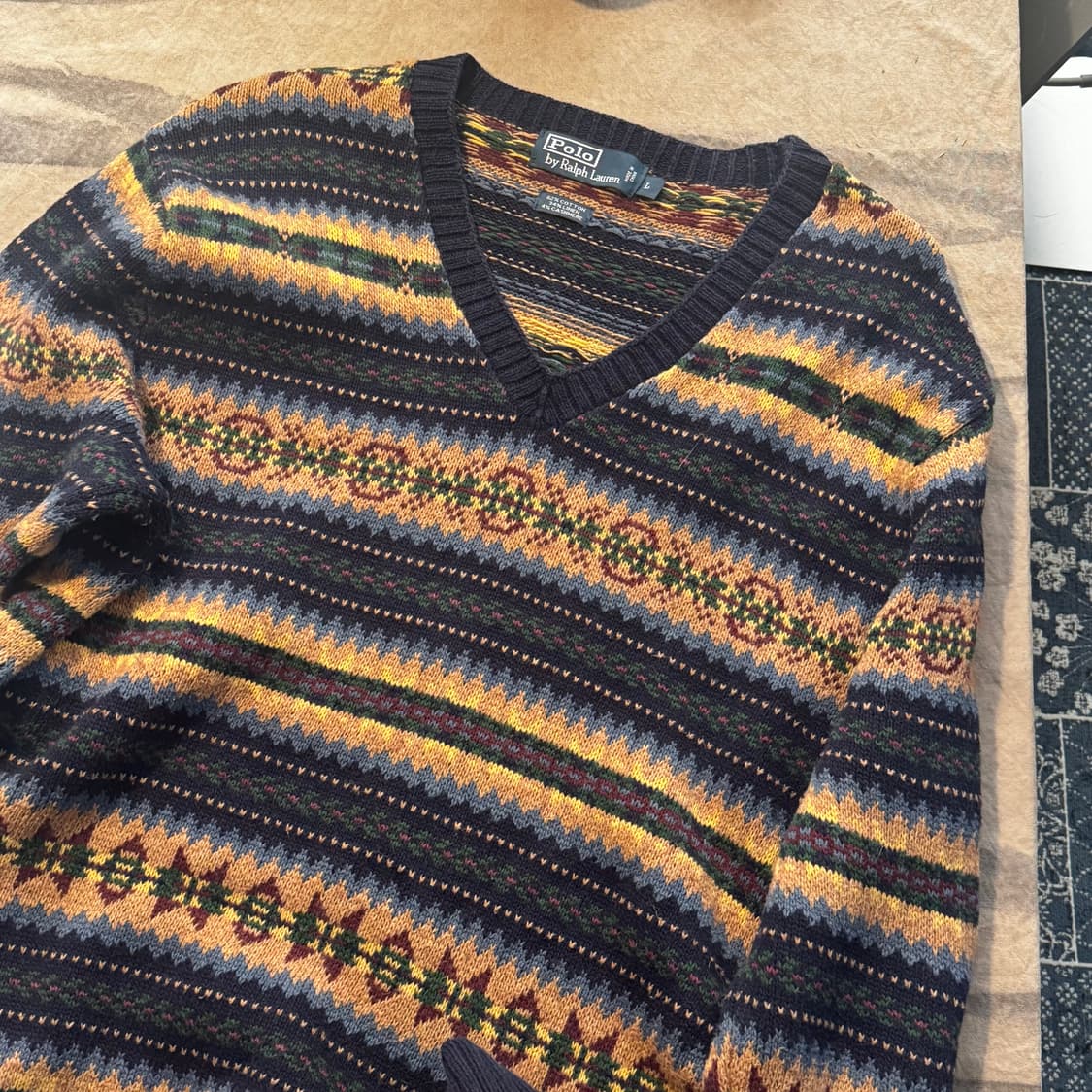 (L) 폴로 Polo 페어아일 브이넥 니트 상품이미지1