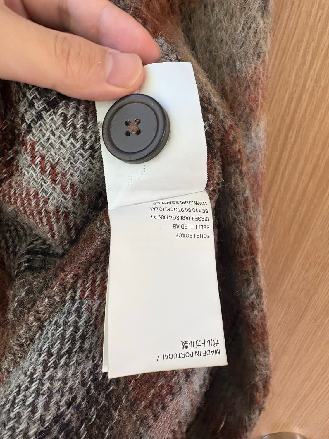 아워레가시 Our Legacy 모헤어 가디건 어멘트체크 50 상품이미지6