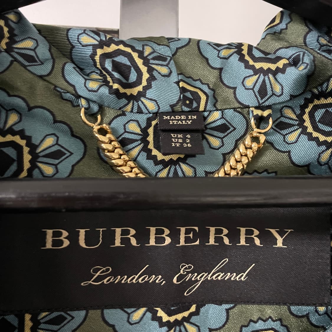 버버리 실크 롱 코트 가운 36(W) 상품이미지4