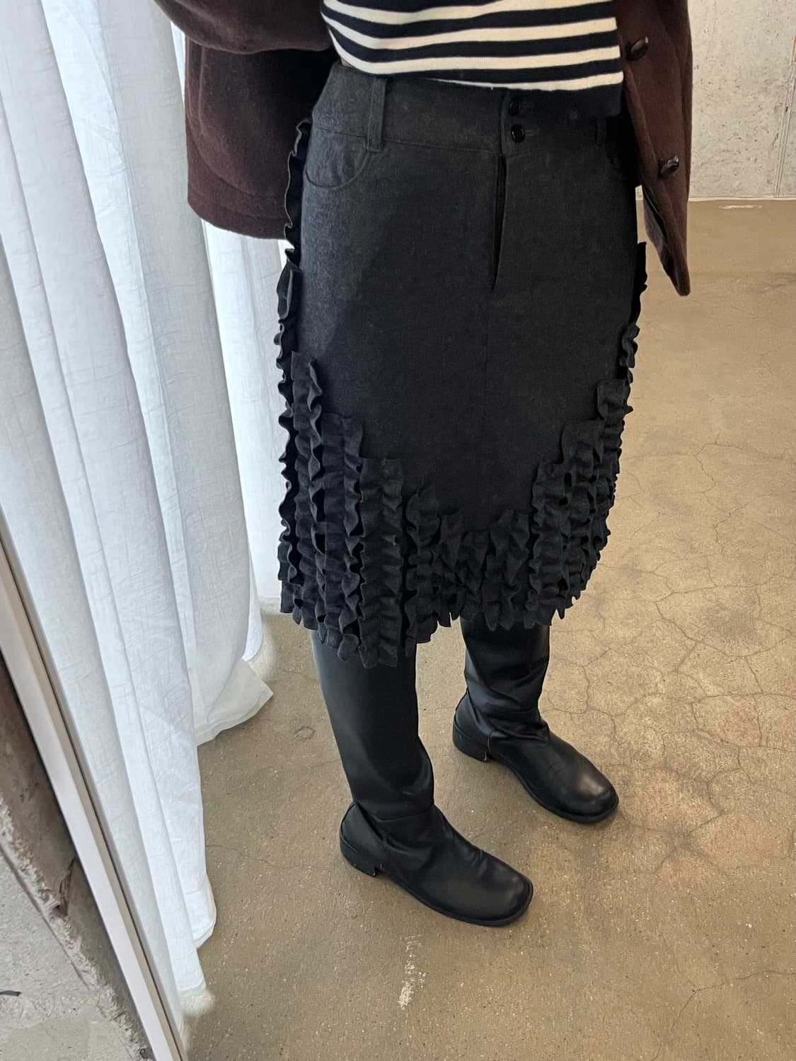 T.H.D LA MAISON 울 프릴 스커트 상품이미지6